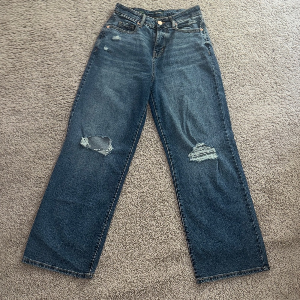 Wild Fable Dark Blue Distressed Straight Leg Jeans